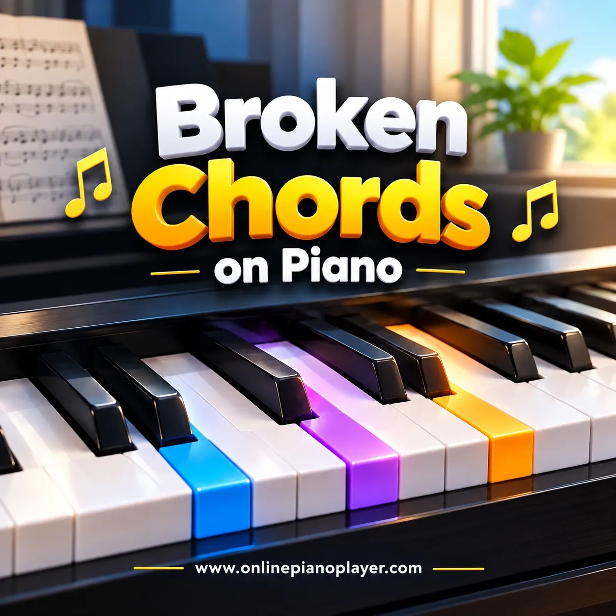 Broken chords on piano
