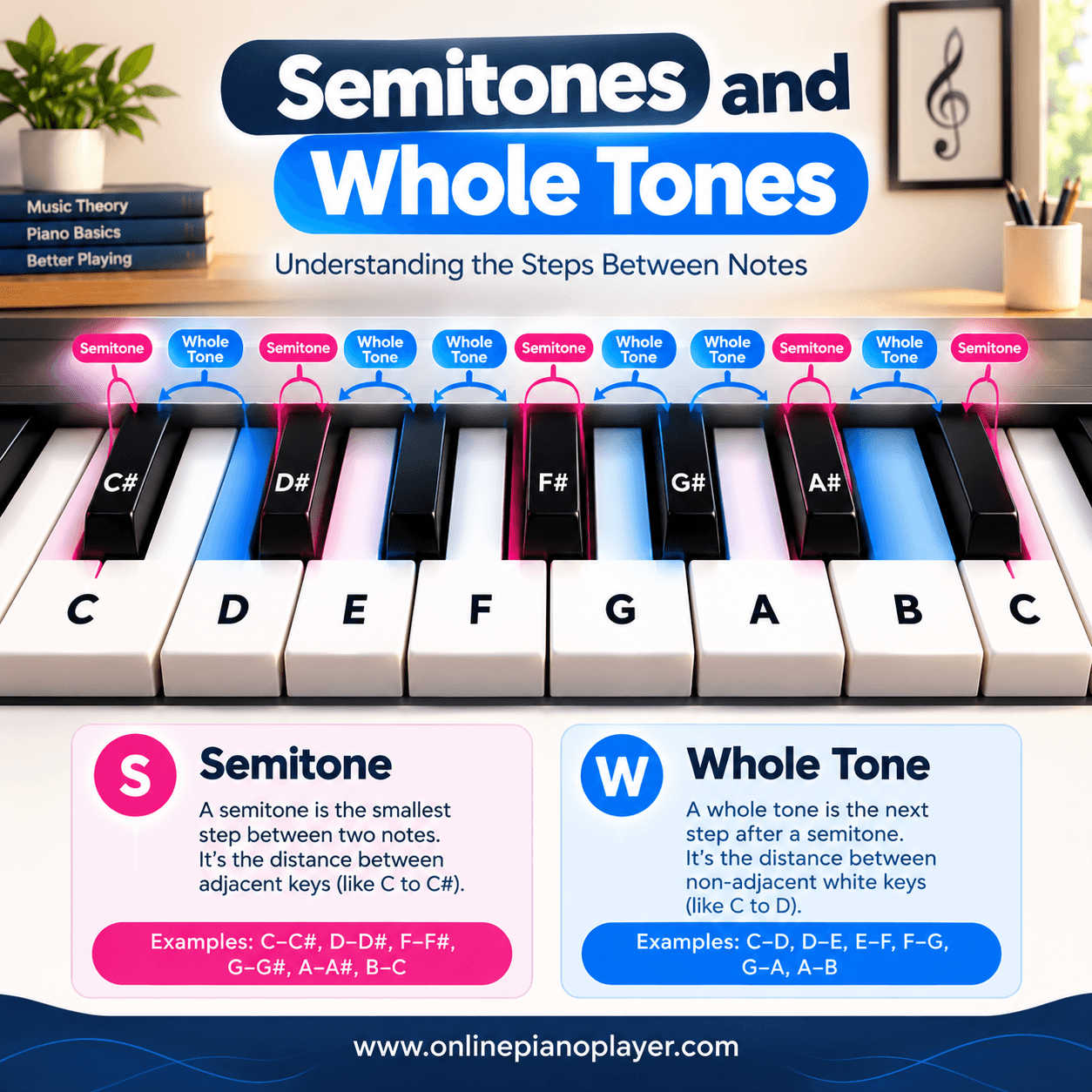 Semitones and Whole Tones
